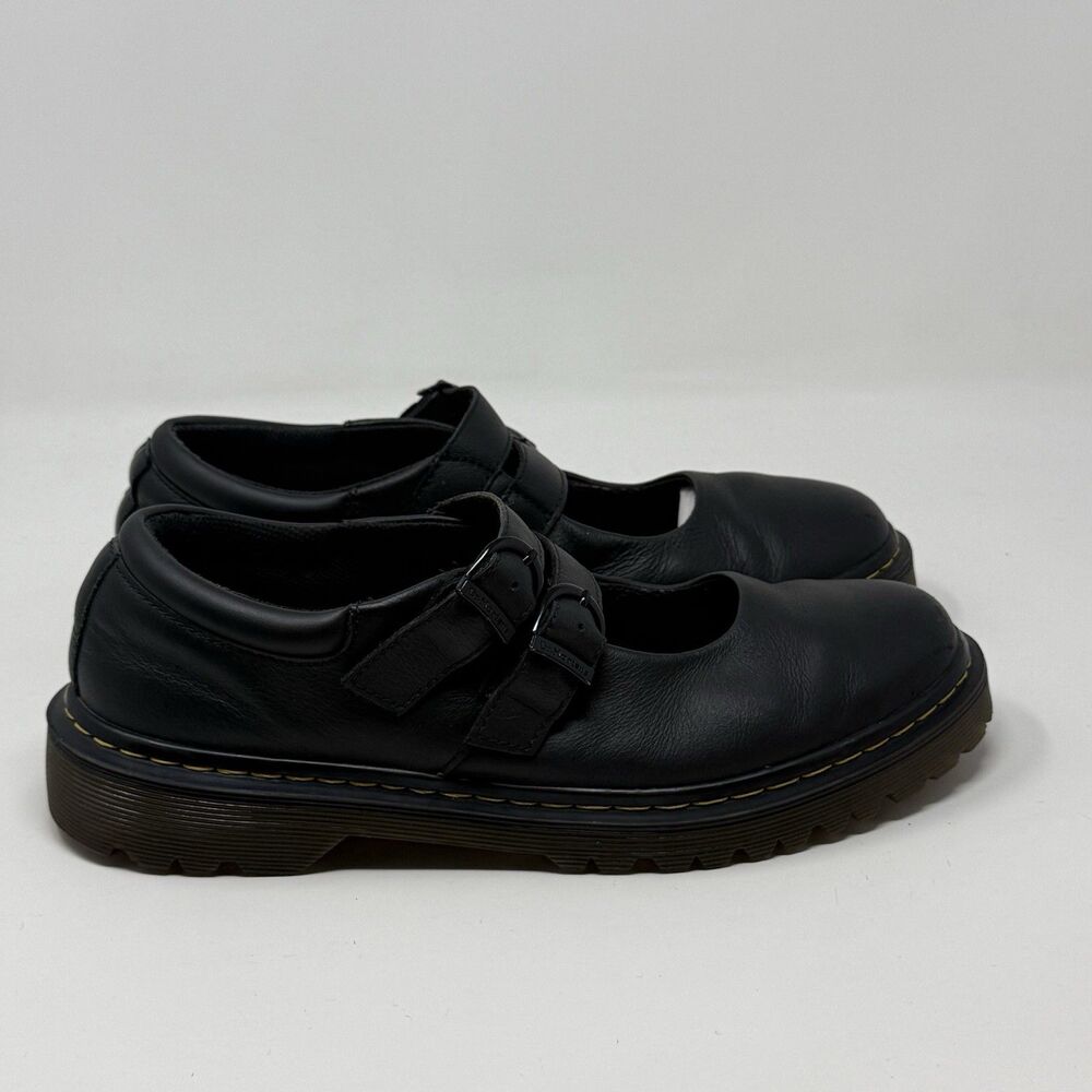 Dr. Martens Adena III Mary Jane Shoes Womens 10 Black Leather Double Straps